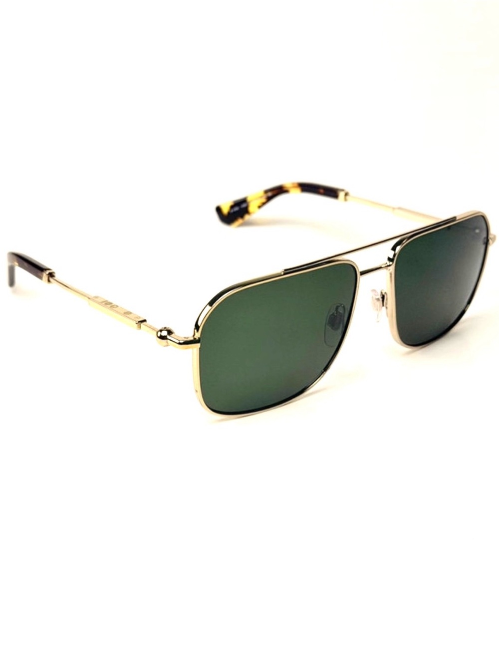 Burberry B 3159 1109/71 Gold Frame Sunglasses with Green Lenses 59-16-145 - Picture 6 of 9